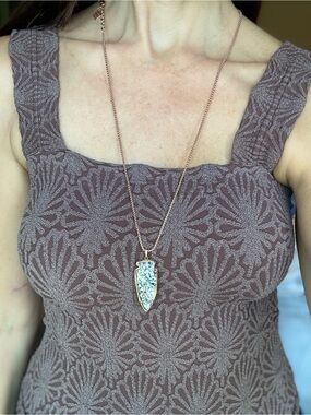 Kendra Scott Rose Gold and stone arrowhead necklace